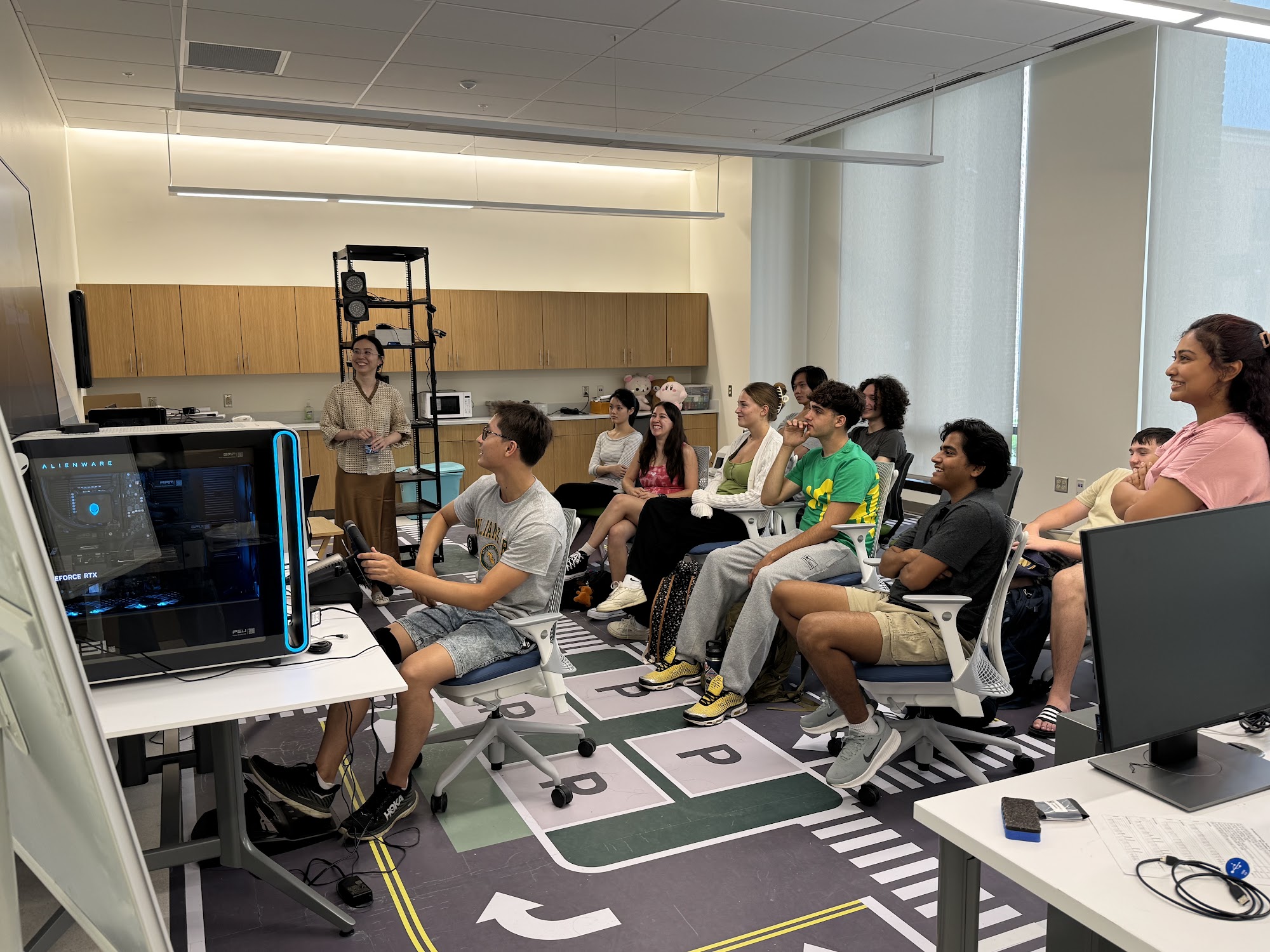 Students during a hands-on activity in the Vehicle Computing Lab